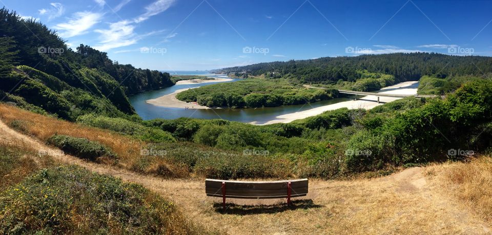 Gualala Point Park. Beautiful park in northern California where Gualala river meets the Pacific ocean