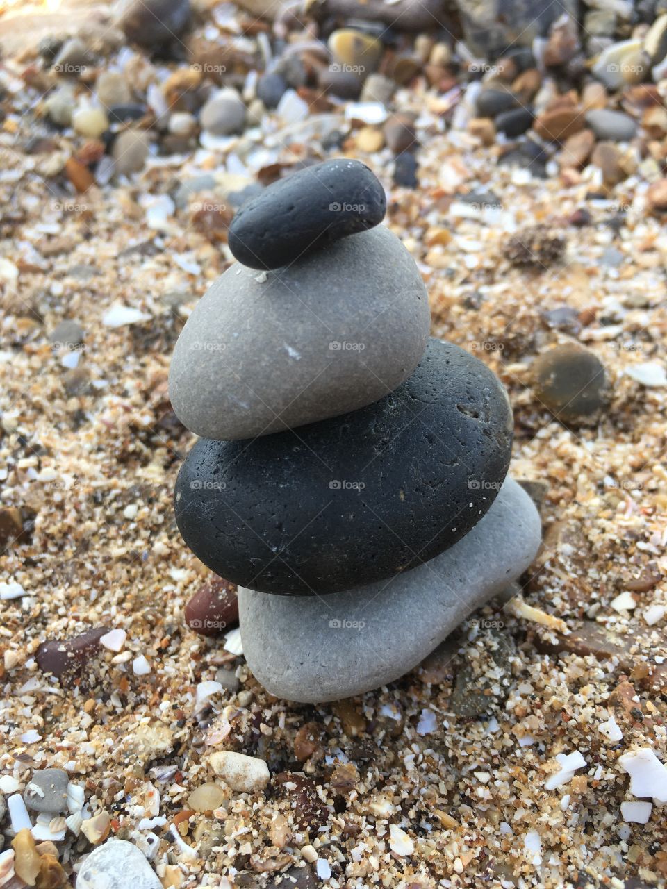 Stacked pebbles from a different angle