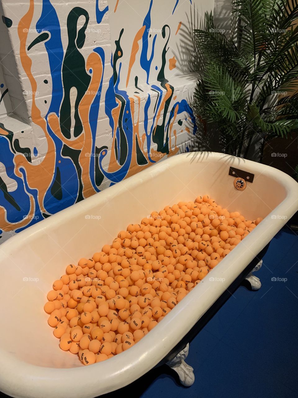Ping pong ball bathtub