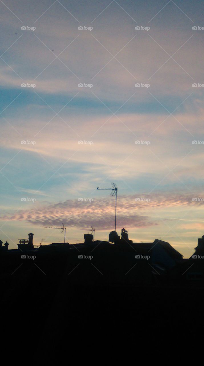 clouds in Deauville at sunset