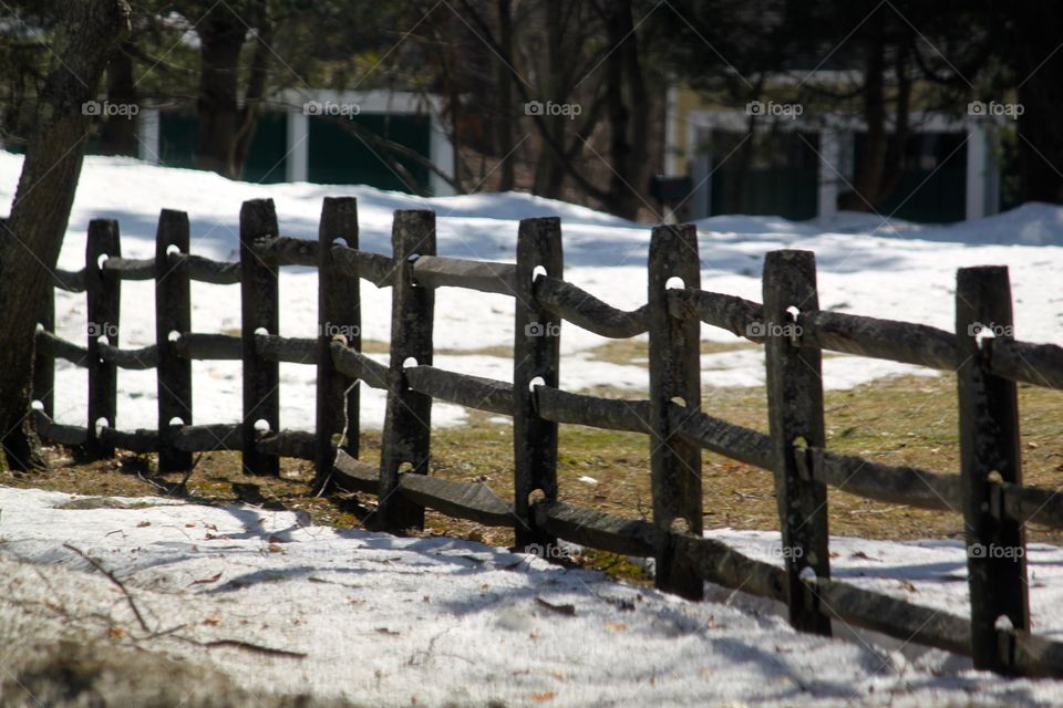 Fence, Winter, Snow, Wood, No Person
