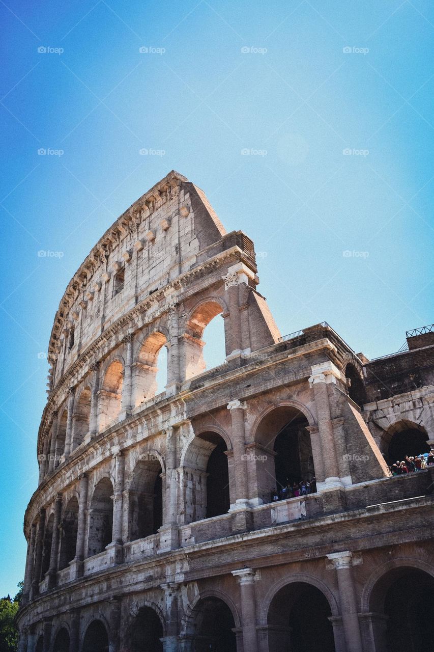 The Roman Colosseum broken from war and earthquakes 