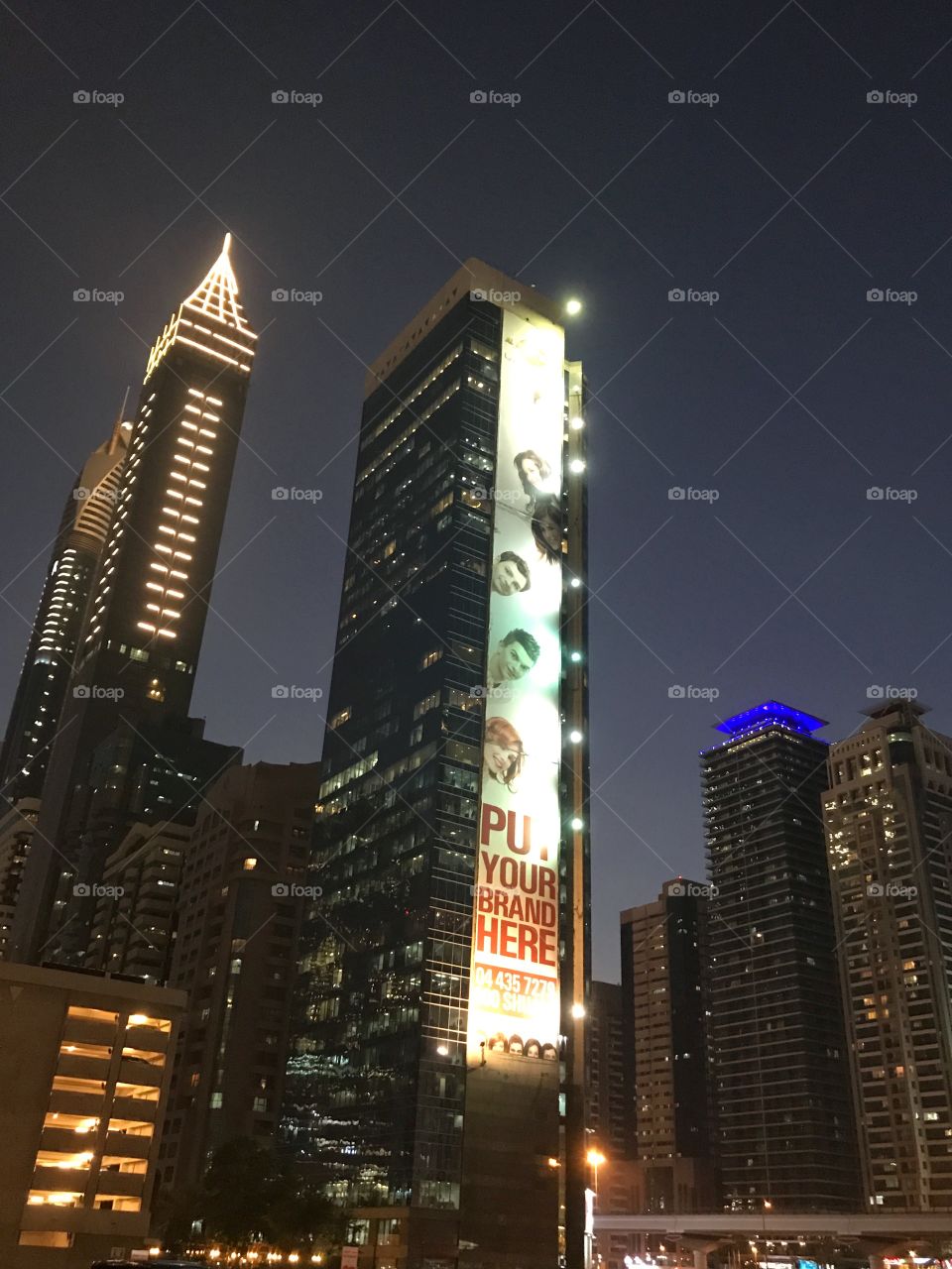 Glittering skyscrapers in downtown Dubai 