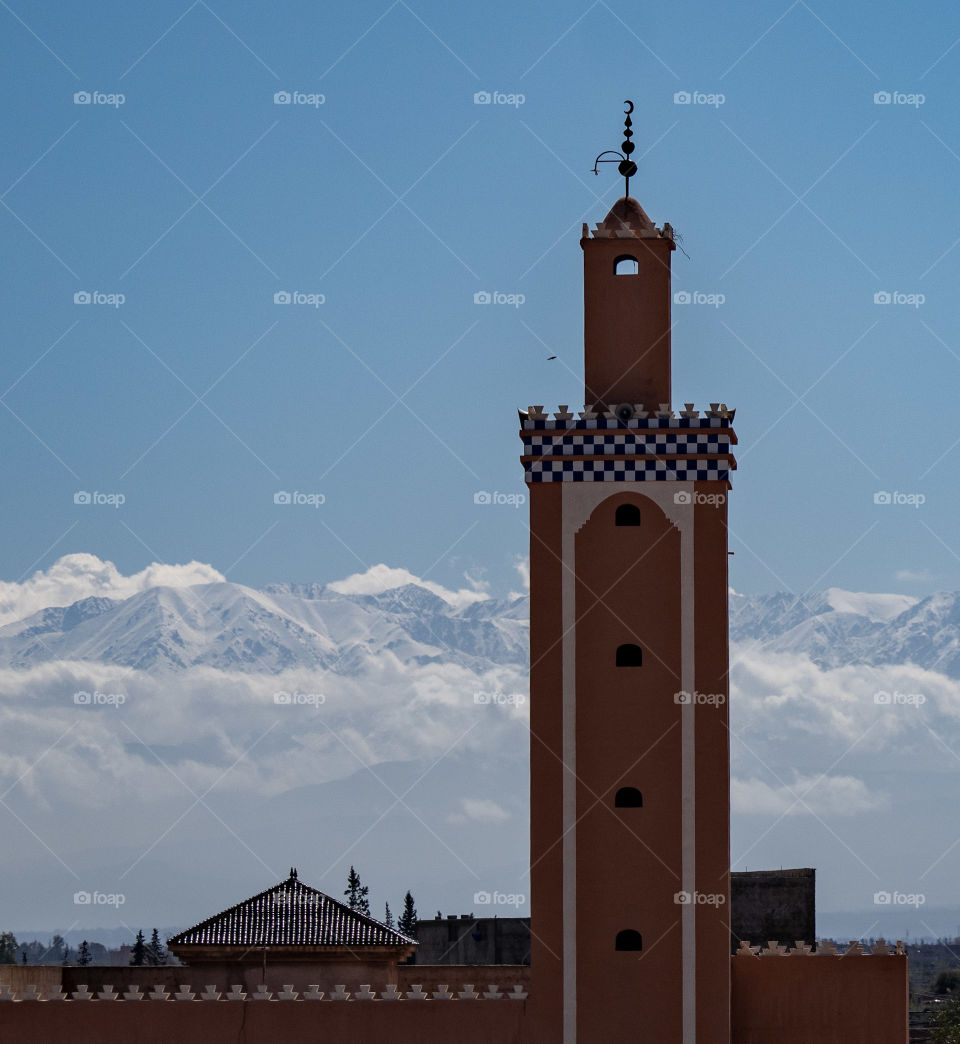 minaret in the mountains