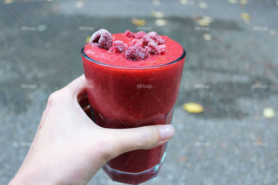 Smoothie in hand