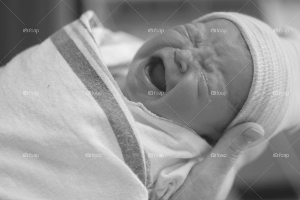 Newborn baby crying