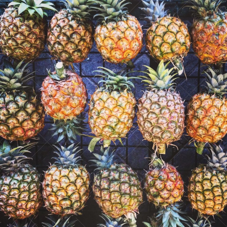 Local pineapples at the market in Ponta Delgada, Azores 