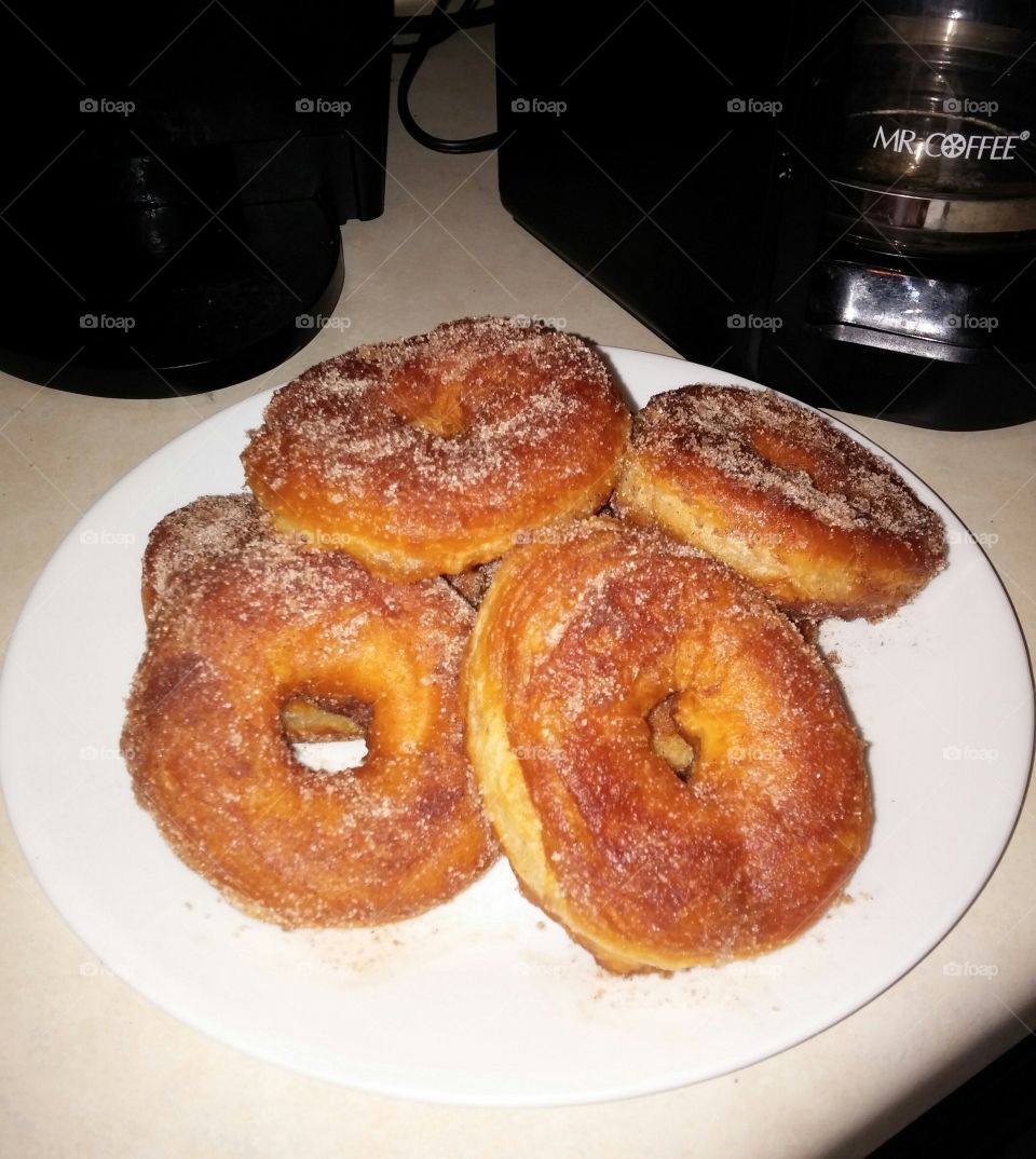 home made donuts. home made donuts and coffee! so good!
