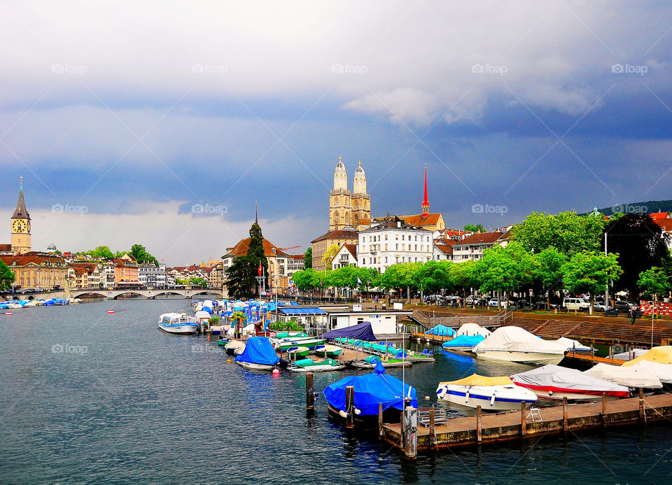 clouds boats river storm by wme