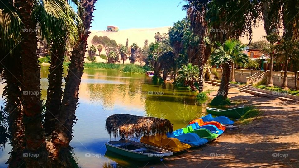 Huacachina, the oasis town in the middle of the desert in Peru