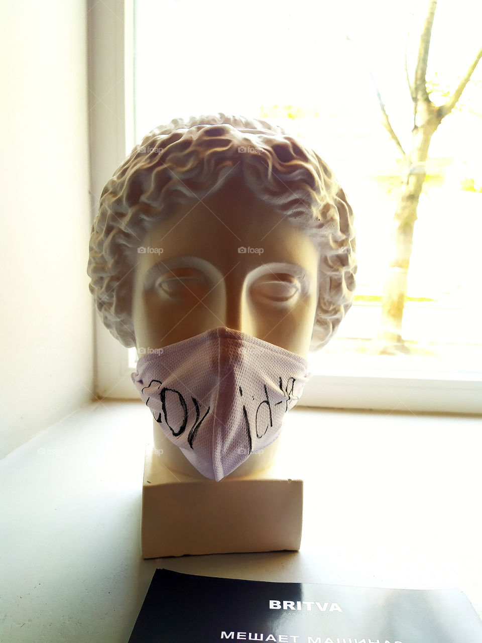 Bust in mask