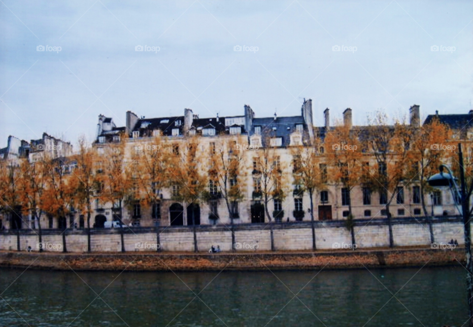 city houses paris river seine by clarkie28