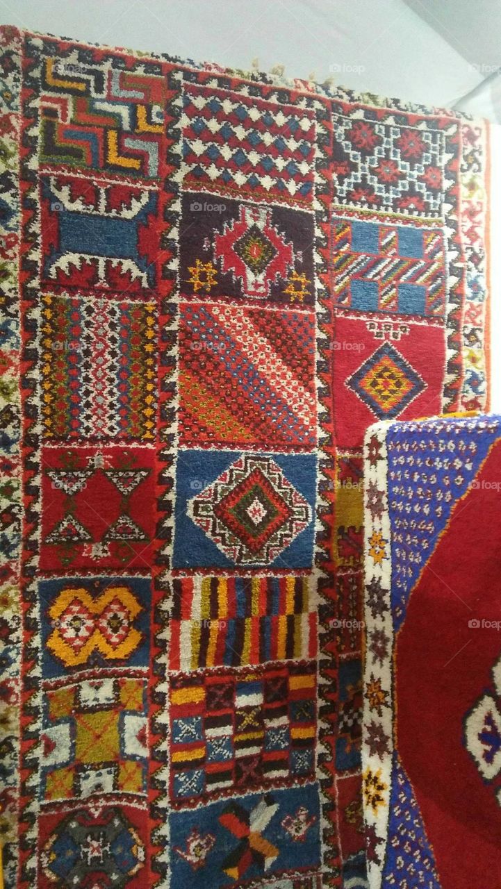 Multicolor moroccan carpet.