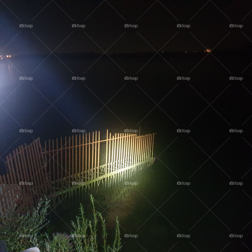 Fence partly also under water