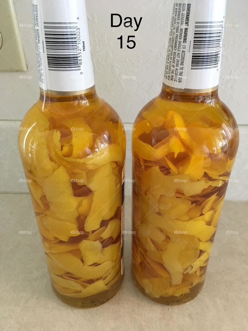 Making homemade limoncello