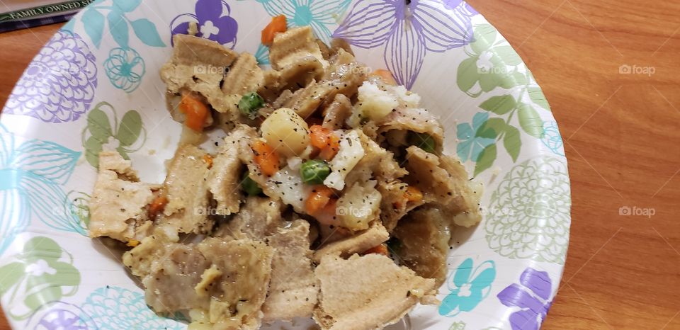 veggie pot pie for lunch at work