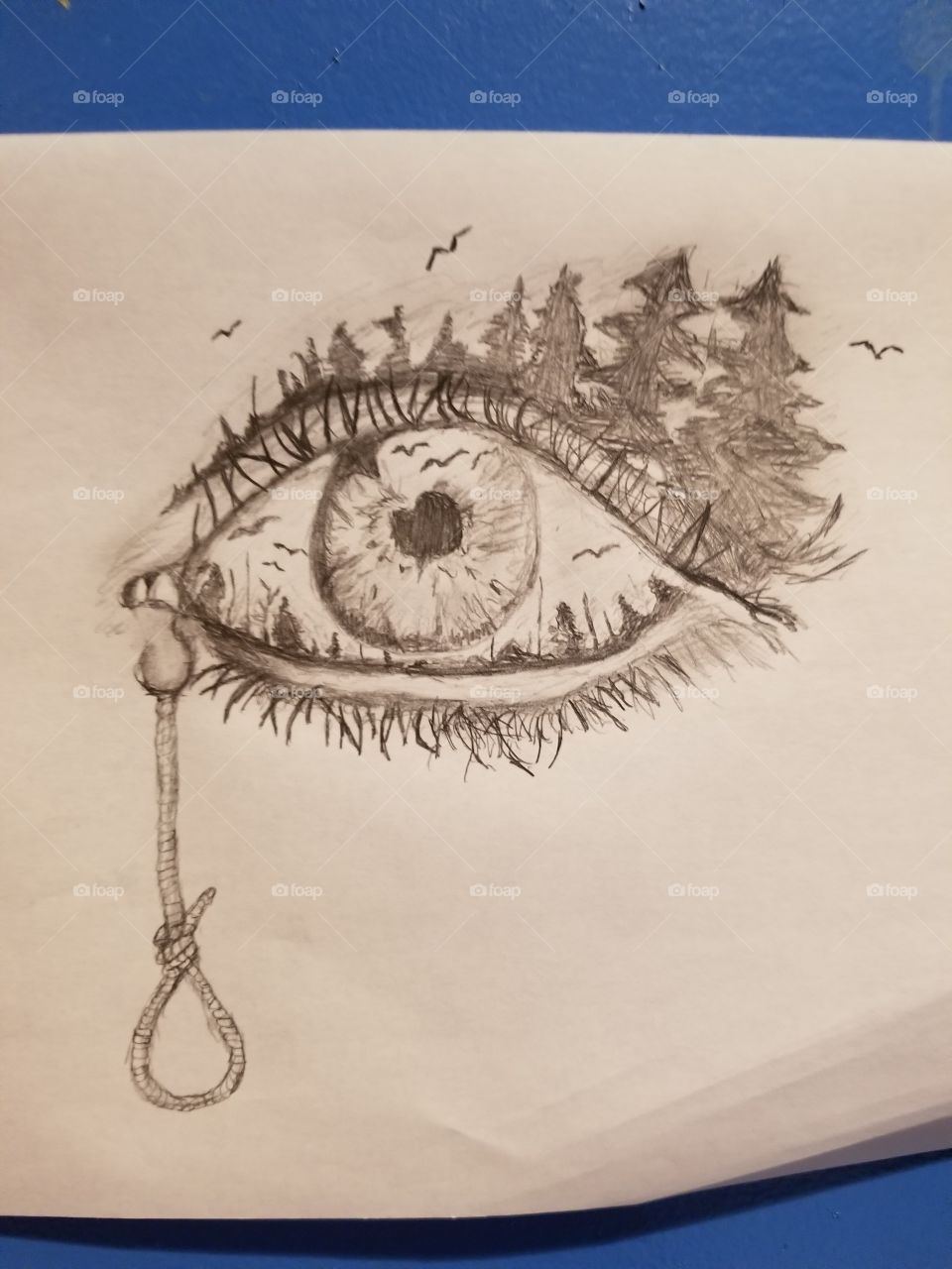 sketch of a sad eye