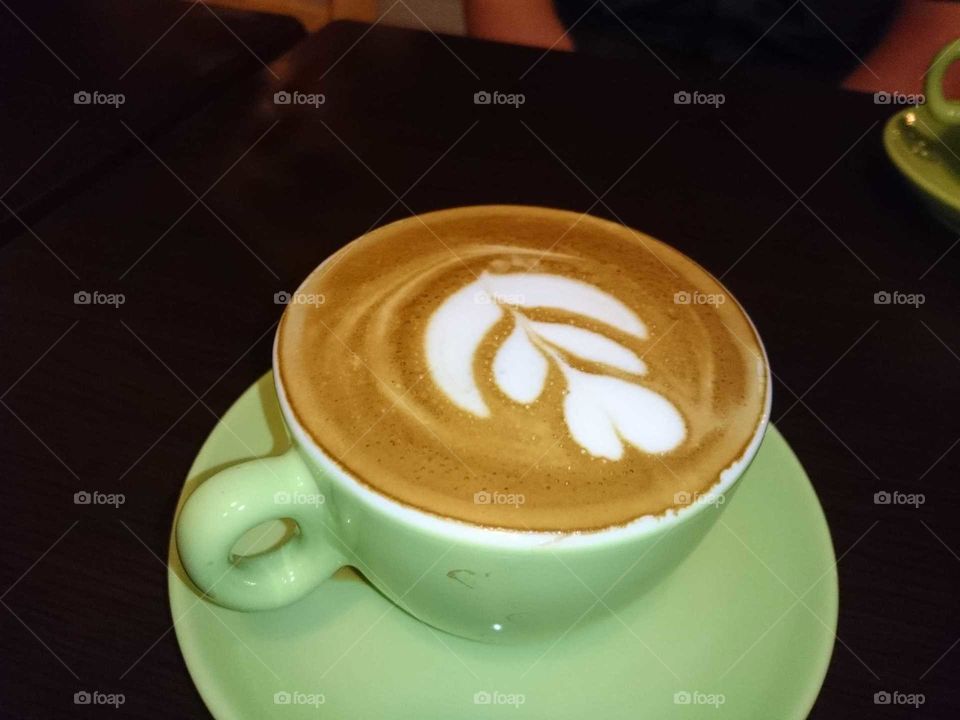 coffee latte art at Green seeds café