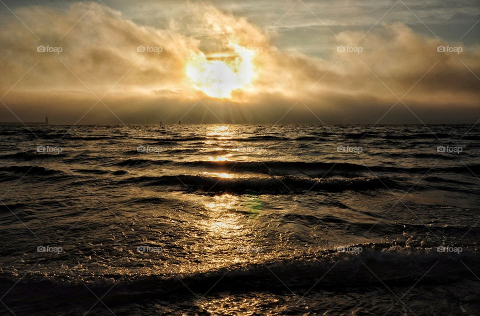 Sunset, Water, Beach, Sea, Sun