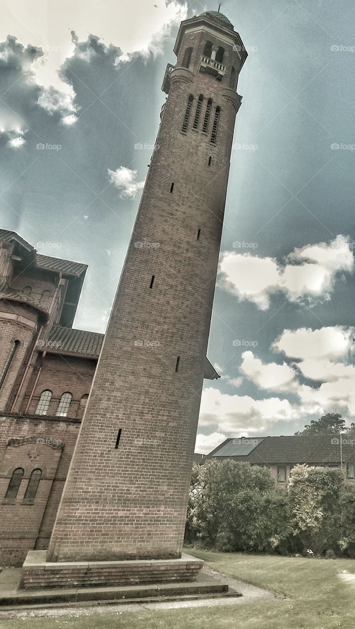 stormy tower. Newbury Baptist Church England, 