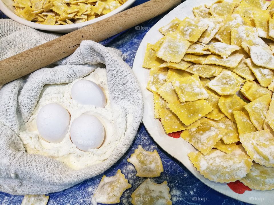 Homemade ravioli