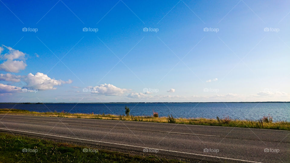 Road next to sea