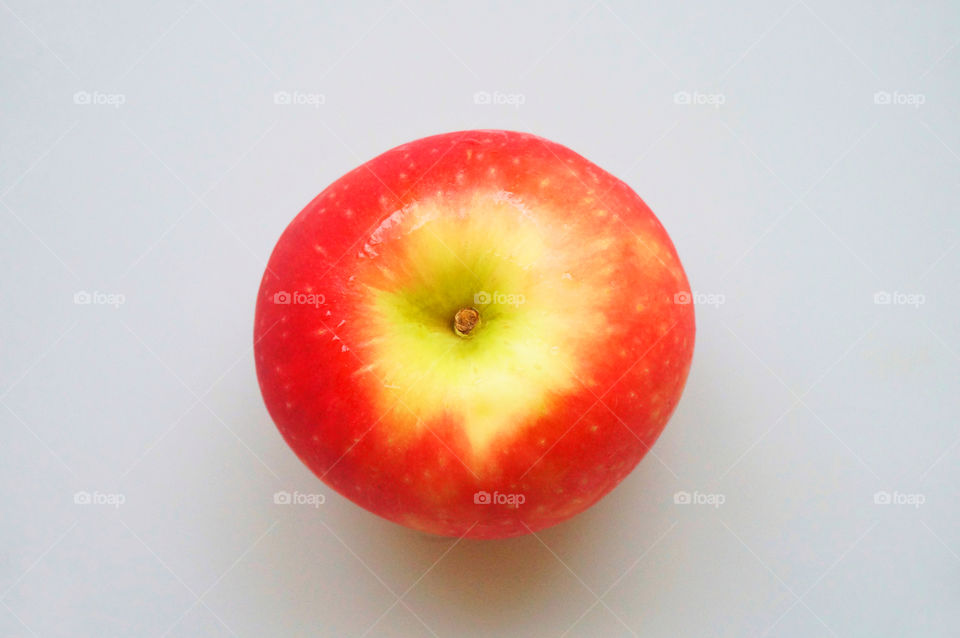 Apple isolated on gray background 