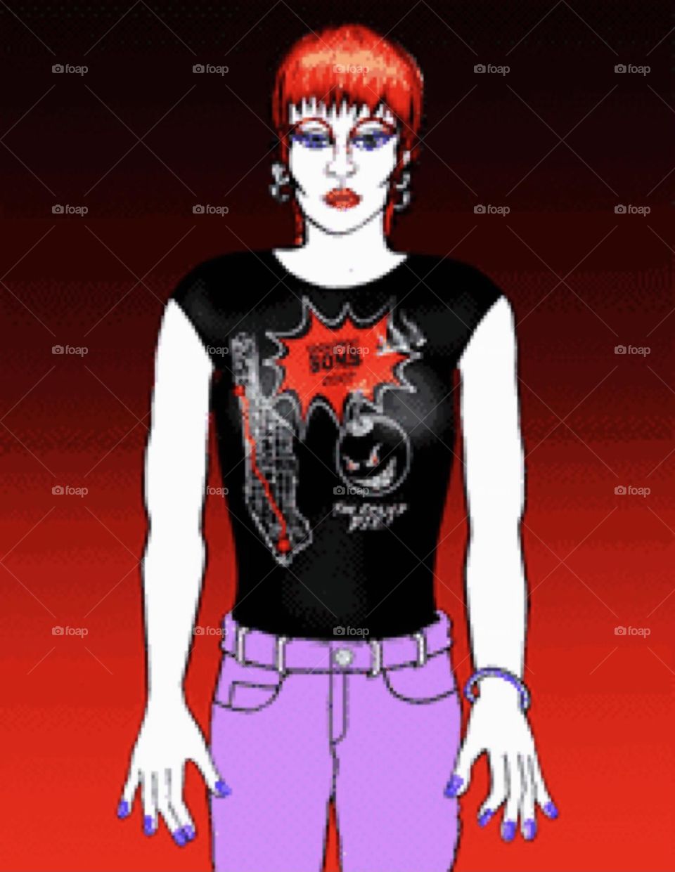 This cartoon likeness of myself wears a T-shirt design I created after graduating from “Parsons School of Design” for the “Broadway Bomb” an annual NYC skateboard race down B’way from “W Harlem” to “Wall St”. 2007. Hypnotic Productions