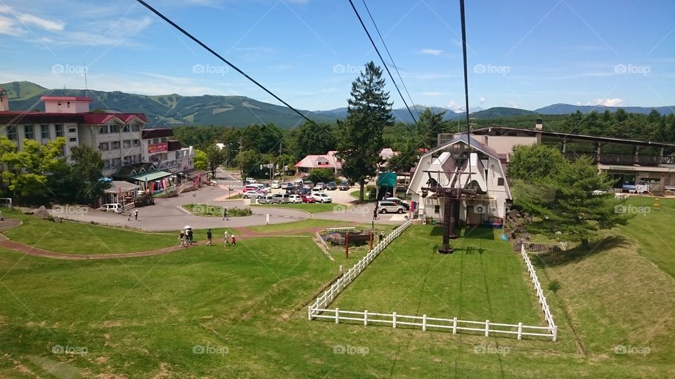 High angle view of tourist resort