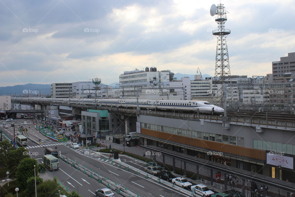 shinkansen train in Kyoto