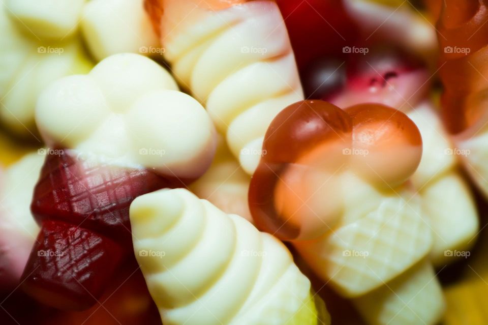 Marmalade ice cream close-up.
