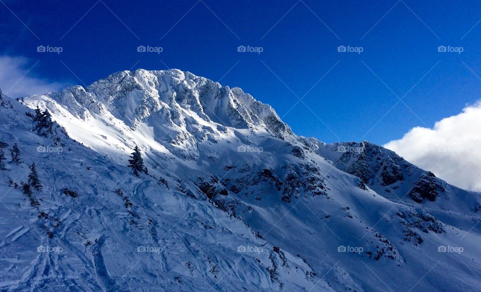 View of a snowy mountain