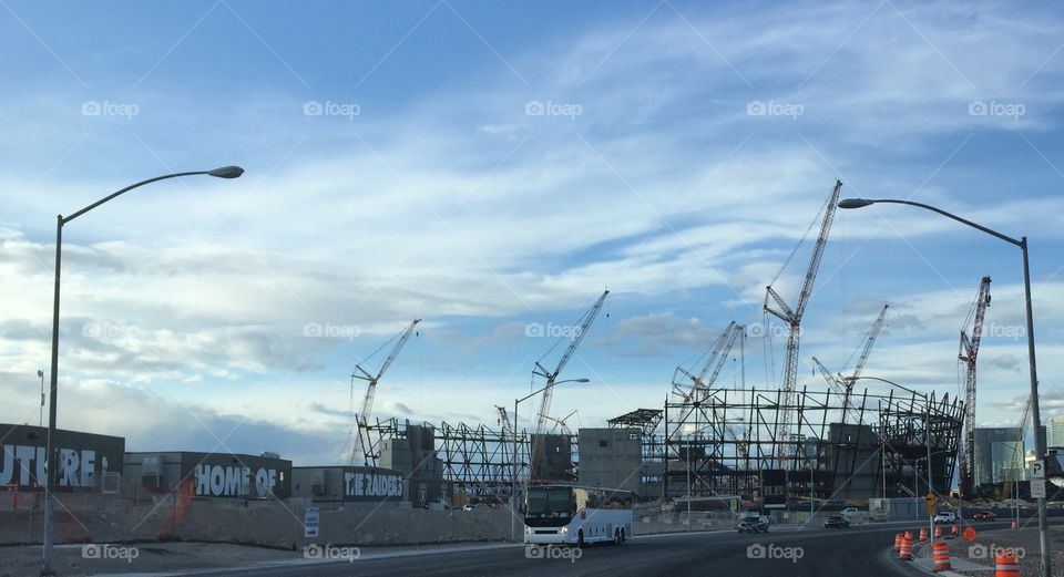 Construction of the new Las Vegas Football Stadium for the Las Vegas Raiders and UNLV Rebels football