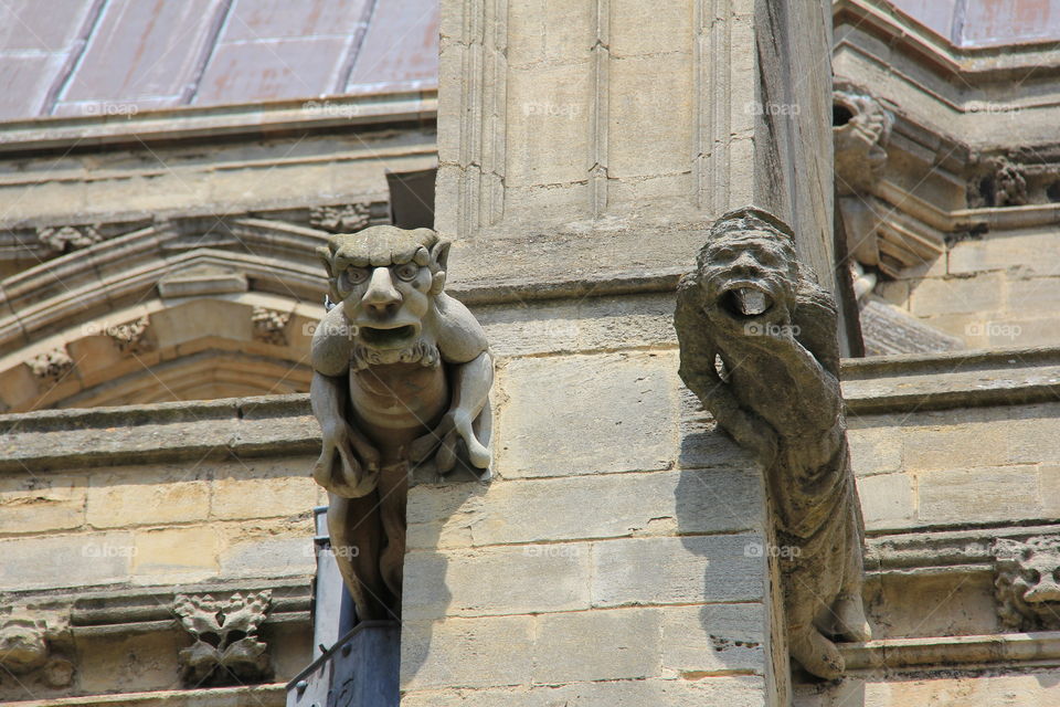 Gargoyle pair, Ely Cathedral, Cambridge