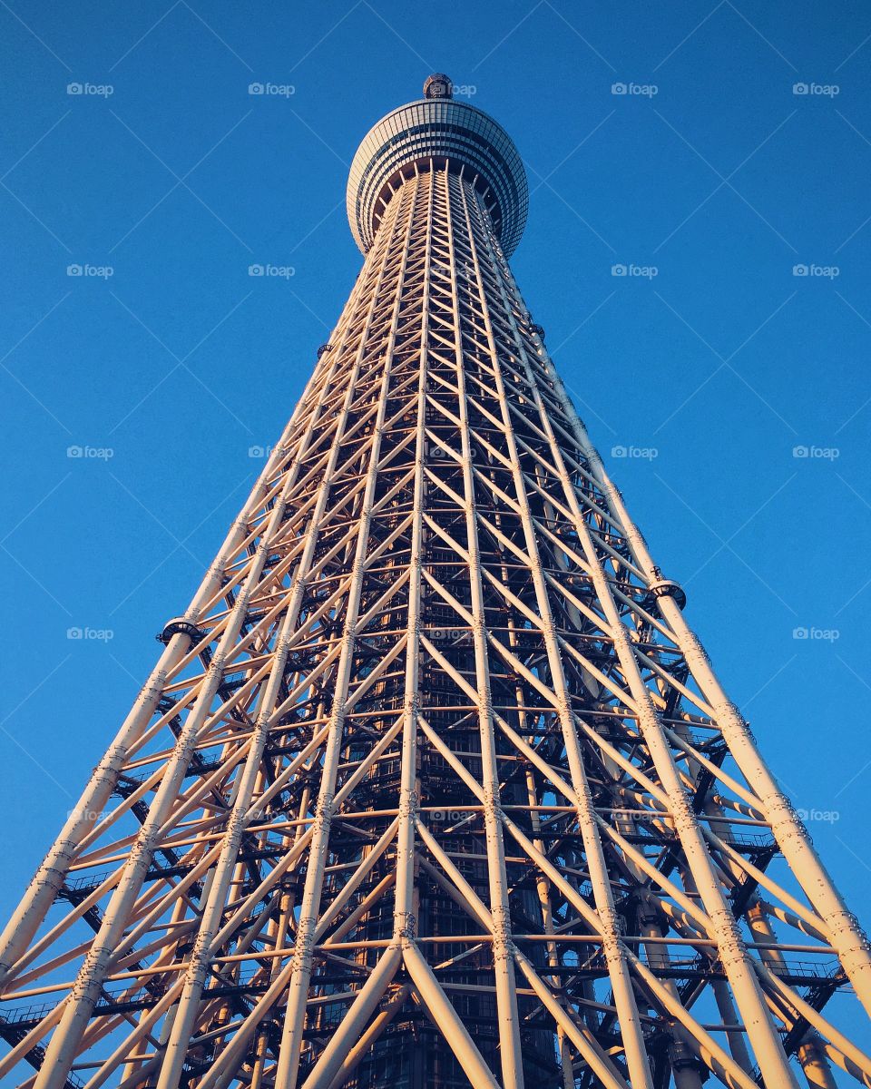 Looking up to the Tokyo Skytree 