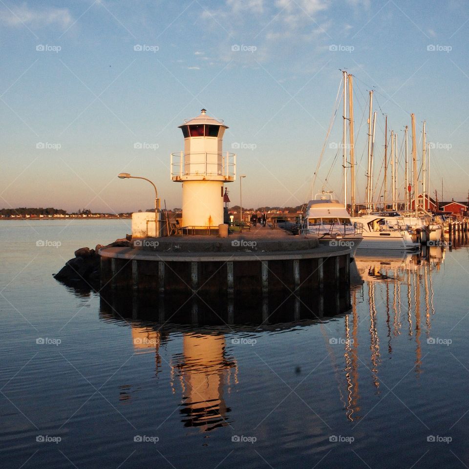 Lighthouse in reflection