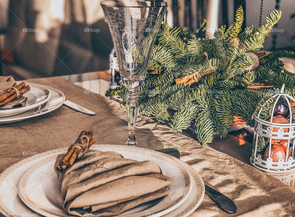 Christmas decoration, table setting