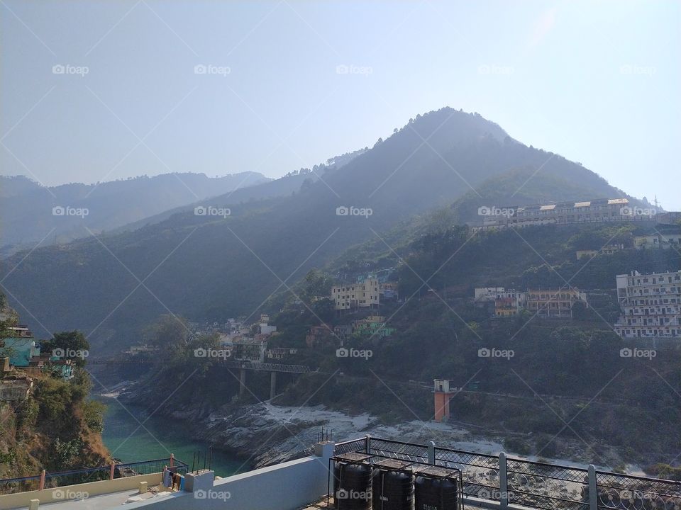 A view of misty mountains on December morning