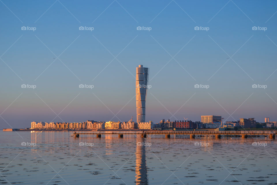 Skyscraper Turning Torso in Malmö Sweden.