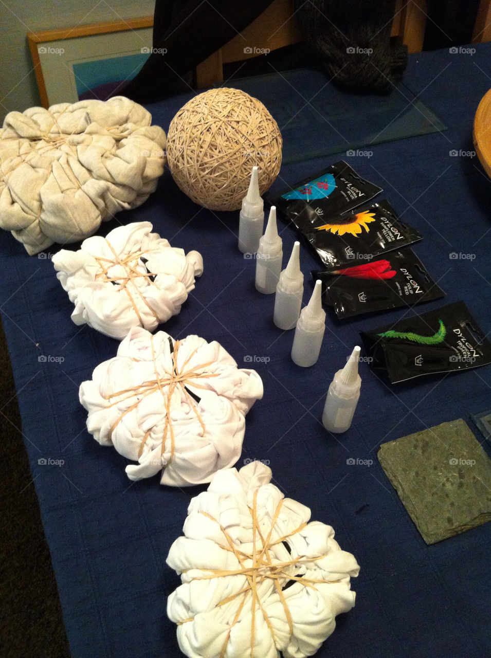 tye dye t shirt preparing to dye elastic ball by emmam