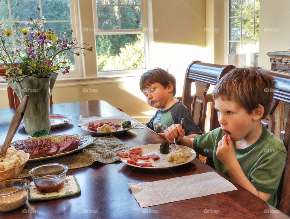 Family Eating Holiday Meal