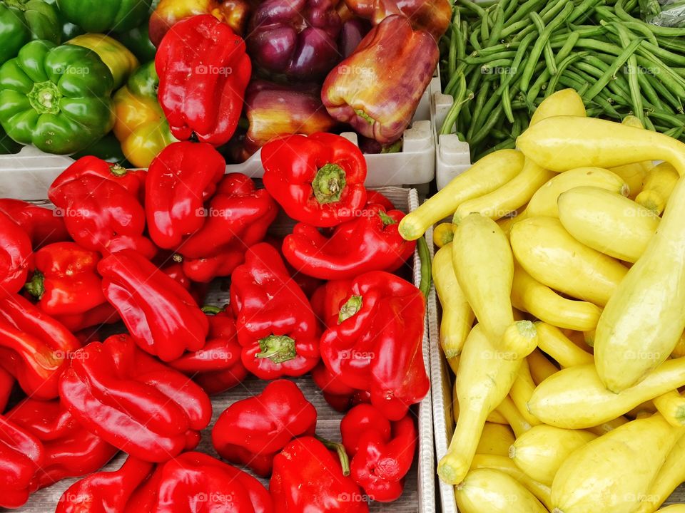 Fresh Summer Vegetables. Summer Harvest At A California Farmer's Market
