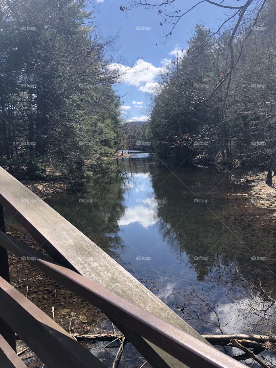 Crossing the Bridge. Black Rock State Park. Reflections.