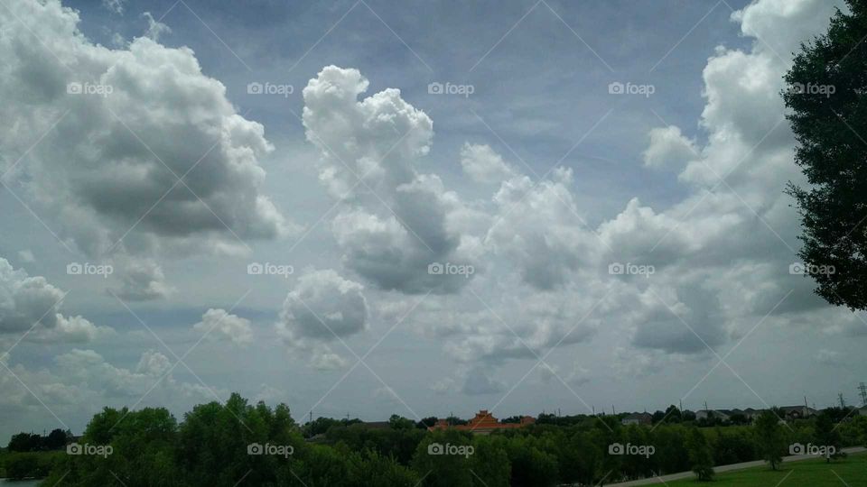 Clouds and skyline