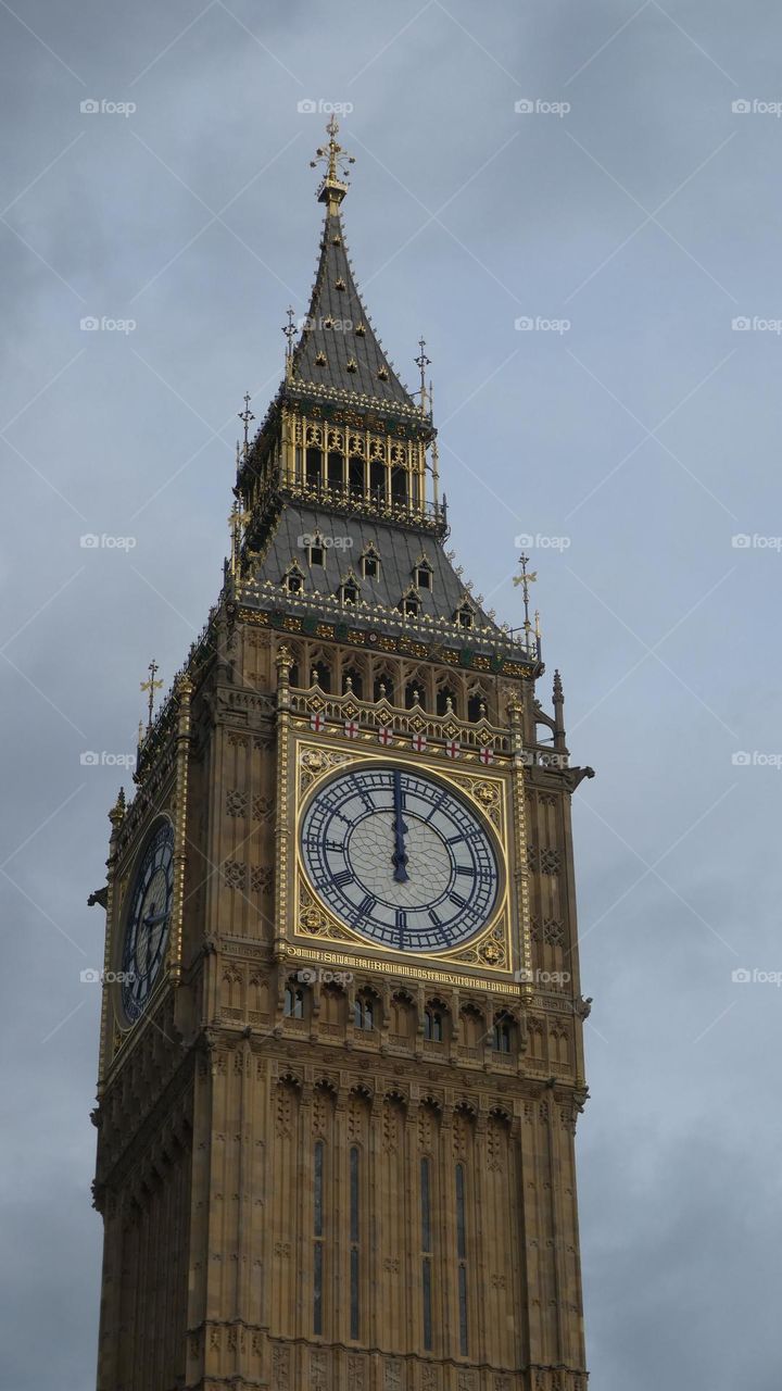 A close up of Big Ben in London 