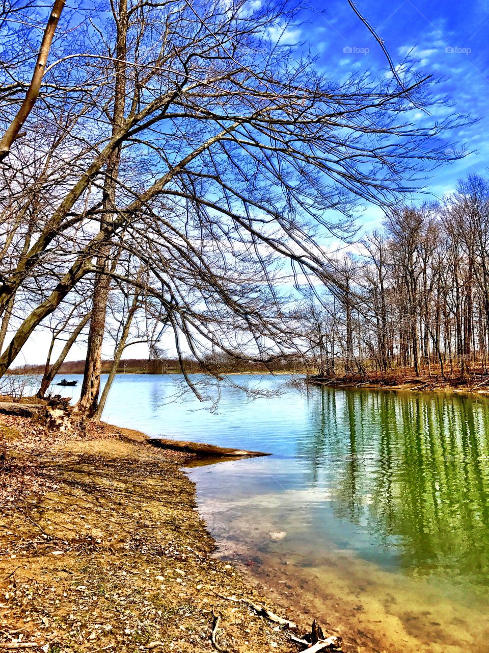 Beautiful spring hike in the park in Indiana 