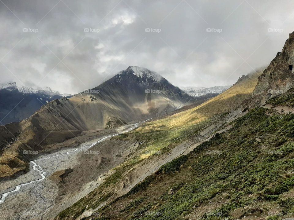 Beautiful landscape in Manang, Nepal