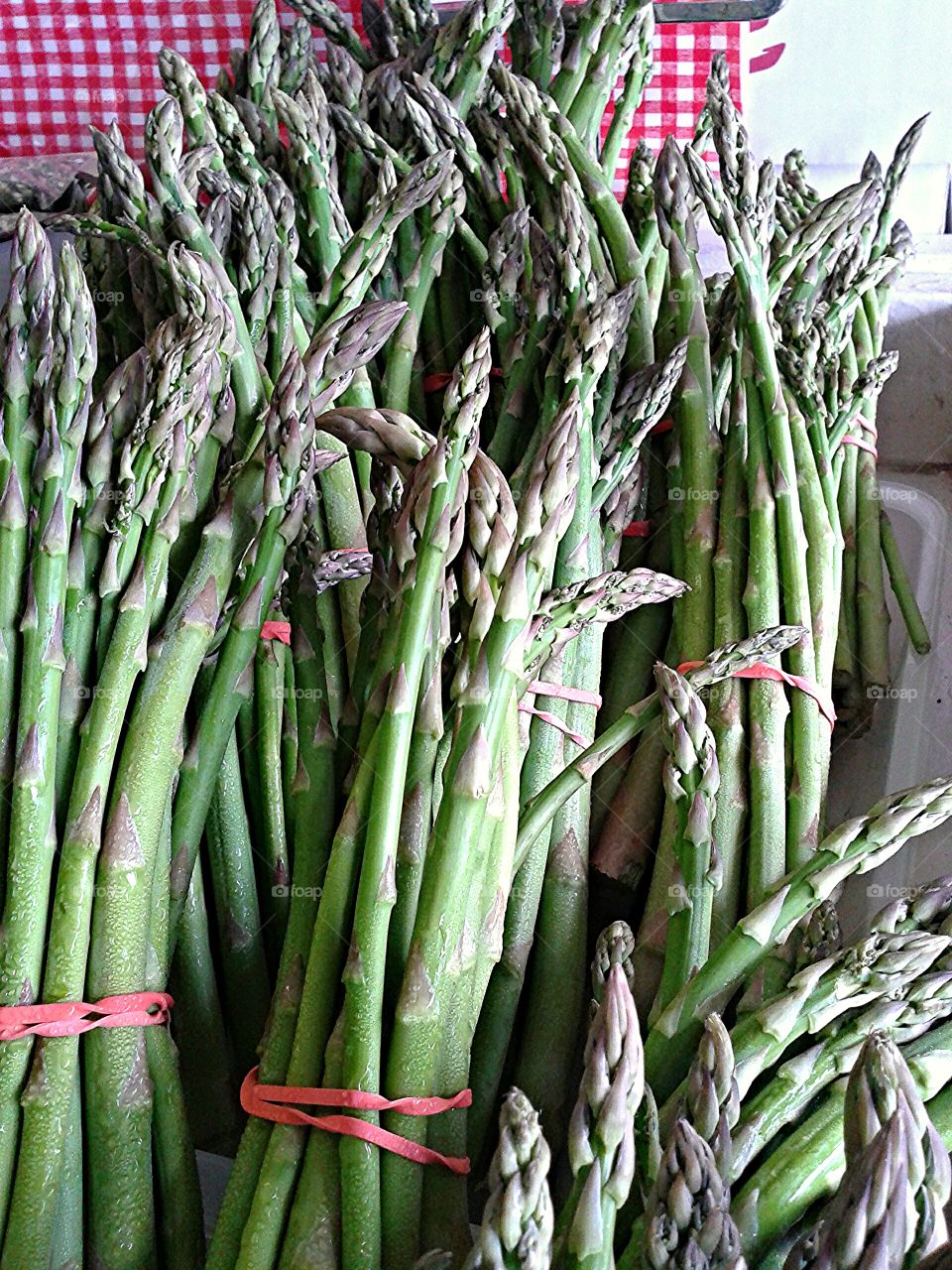 Market Asparagus. The season is short but we savor these delicious stems when we can.