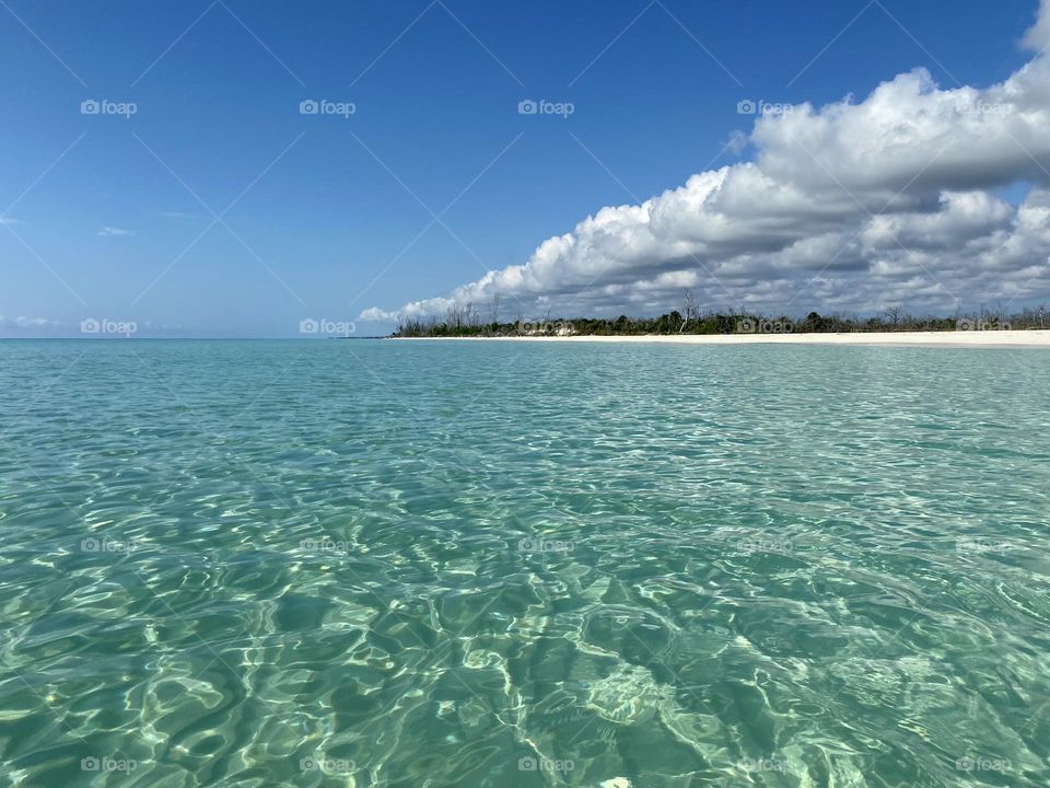A pristine beach in the Bahamas 