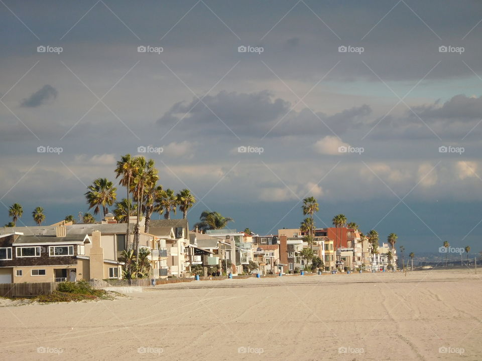 Homes along beach front 